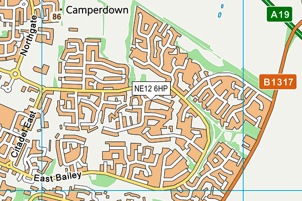 NE12 6HP map - OS VectorMap District (Ordnance Survey)