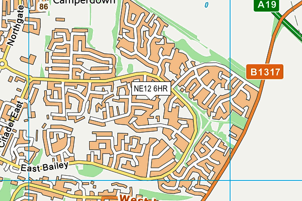 NE12 6HR map - OS VectorMap District (Ordnance Survey)