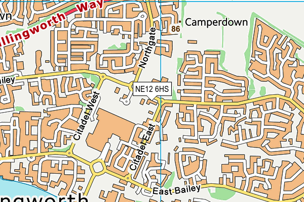 NE12 6HS map - OS VectorMap District (Ordnance Survey)