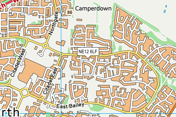 NE12 6LF map - OS VectorMap District (Ordnance Survey)