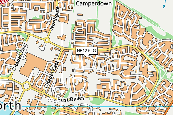 NE12 6LG map - OS VectorMap District (Ordnance Survey)