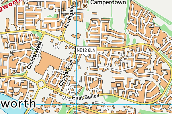NE12 6LN map - OS VectorMap District (Ordnance Survey)
