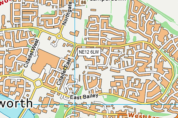NE12 6LW map - OS VectorMap District (Ordnance Survey)
