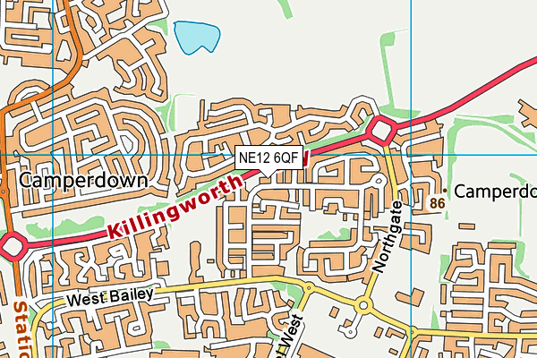 NE12 6QF map - OS VectorMap District (Ordnance Survey)