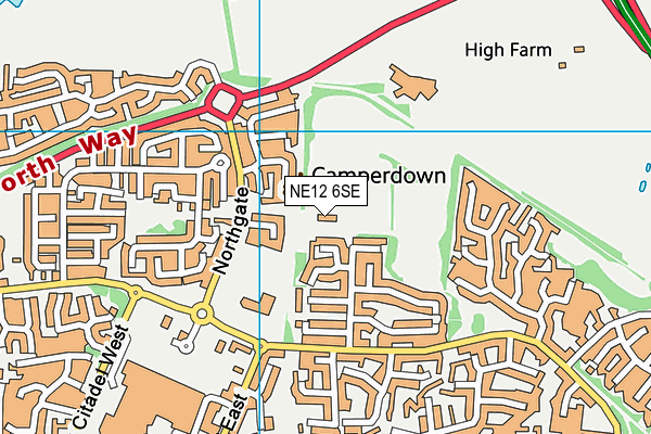 NE12 6SE map - OS VectorMap District (Ordnance Survey)