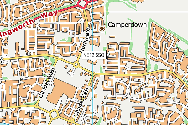 Amberley Primary School map (NE12 6SQ) - OS VectorMap District (Ordnance Survey)