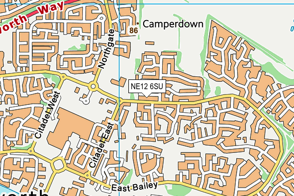 NE12 6SU map - OS VectorMap District (Ordnance Survey)