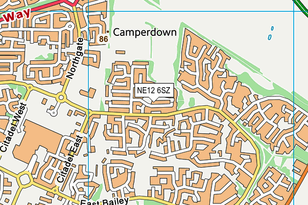 NE12 6SZ map - OS VectorMap District (Ordnance Survey)