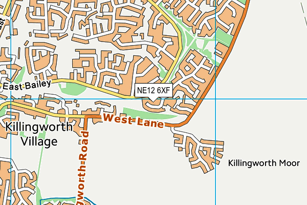 NE12 6XF map - OS VectorMap District (Ordnance Survey)