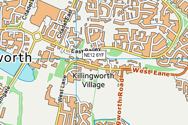 NE12 6YF map - OS VectorMap District (Ordnance Survey)