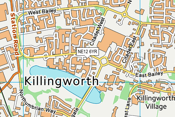 NE12 6YR map - OS VectorMap District (Ordnance Survey)