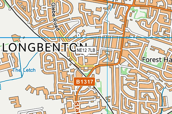 NE12 7LB map - OS VectorMap District (Ordnance Survey)