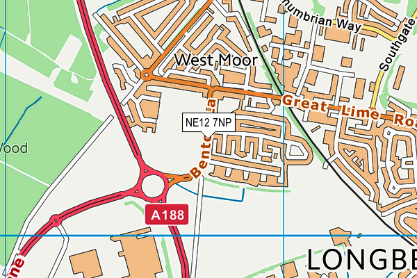West Moor Community Centre map (NE12 7NP) - OS VectorMap District (Ordnance Survey)