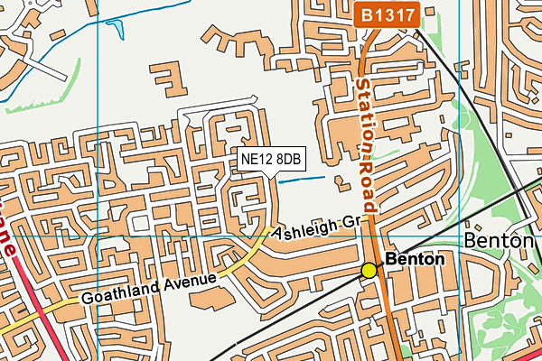 NE12 8DB map - OS VectorMap District (Ordnance Survey)
