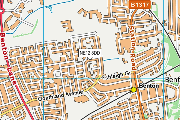 NE12 8DD map - OS VectorMap District (Ordnance Survey)