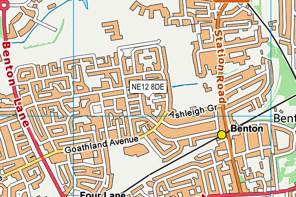 NE12 8DE map - OS VectorMap District (Ordnance Survey)