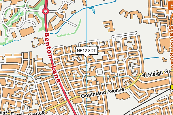 NE12 8DT map - OS VectorMap District (Ordnance Survey)