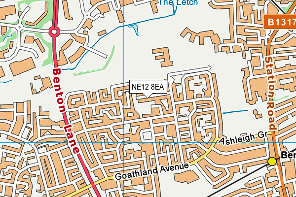 NE12 8EA map - OS VectorMap District (Ordnance Survey)