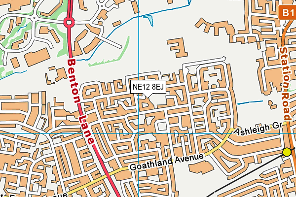 NE12 8EJ map - OS VectorMap District (Ordnance Survey)