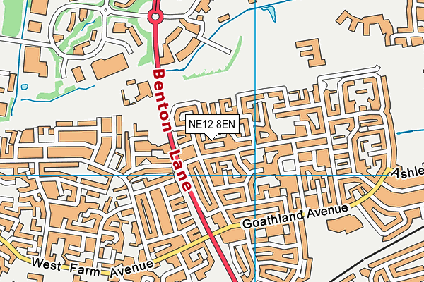 NE12 8EN map - OS VectorMap District (Ordnance Survey)