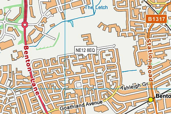 NE12 8EQ map - OS VectorMap District (Ordnance Survey)