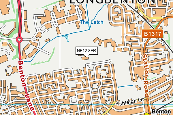 NE12 8ER map - OS VectorMap District (Ordnance Survey)