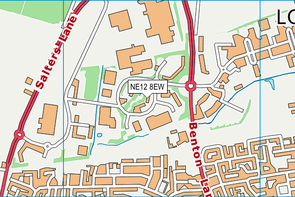 NE12 8EW map - OS VectorMap District (Ordnance Survey)