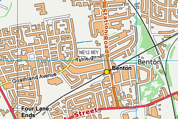 NE12 8EY map - OS VectorMap District (Ordnance Survey)