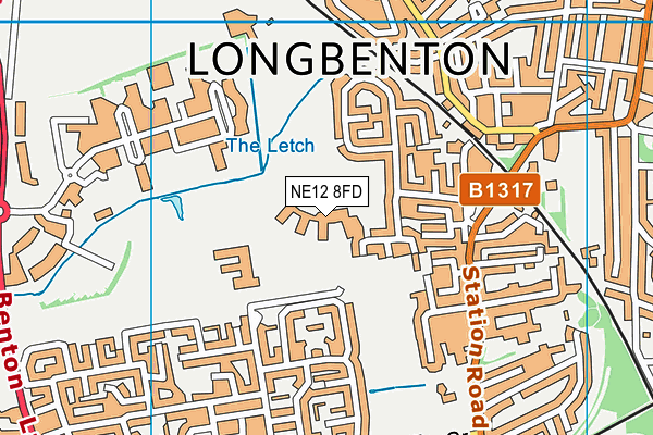 Benton Dene School map (NE12 8FD) - OS VectorMap District (Ordnance Survey)