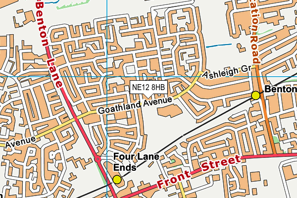 NE12 8HB map - OS VectorMap District (Ordnance Survey)