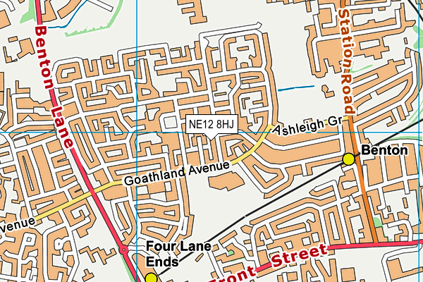 NE12 8HJ map - OS VectorMap District (Ordnance Survey)