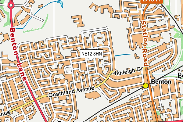 NE12 8HN map - OS VectorMap District (Ordnance Survey)