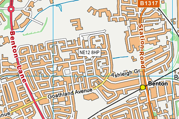NE12 8HP map - OS VectorMap District (Ordnance Survey)