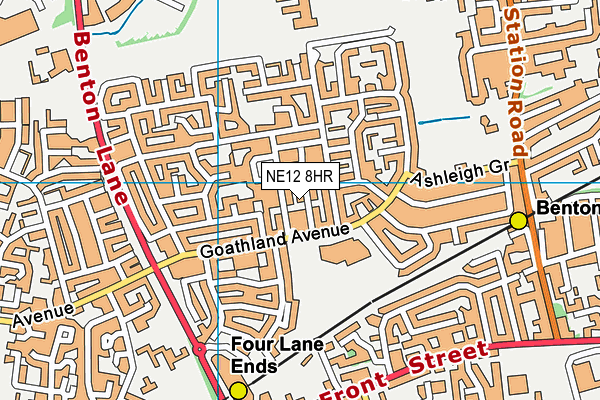 NE12 8HR map - OS VectorMap District (Ordnance Survey)