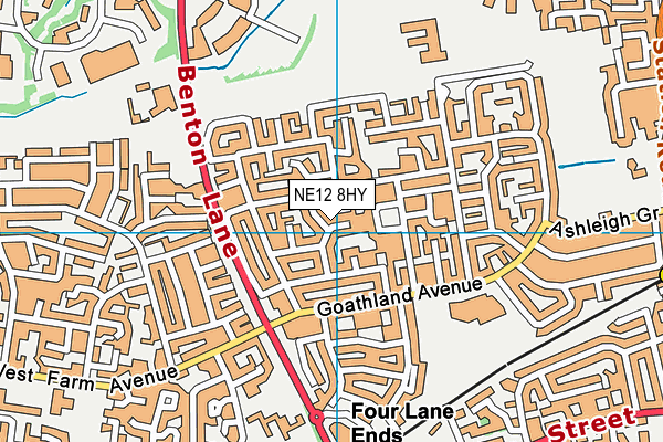 NE12 8HY map - OS VectorMap District (Ordnance Survey)