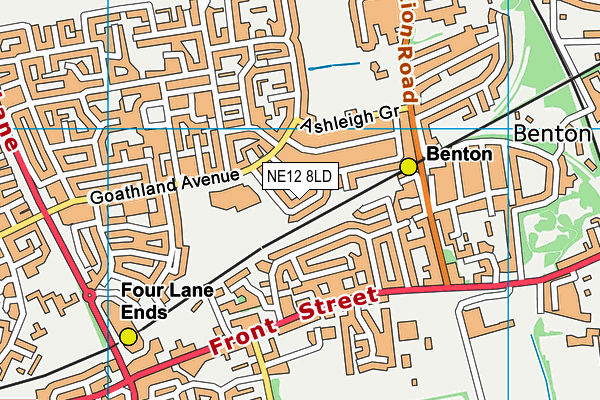 NE12 8LD map - OS VectorMap District (Ordnance Survey)