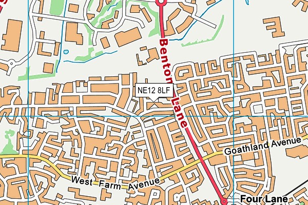 NE12 8LF map - OS VectorMap District (Ordnance Survey)