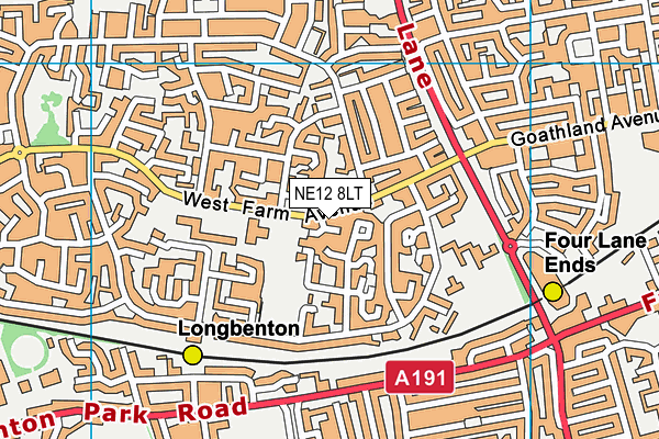 Oxford Centre map (NE12 8LT) - OS VectorMap District (Ordnance Survey)