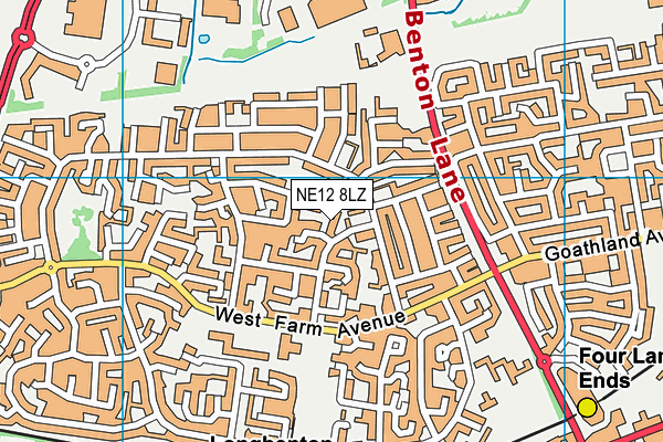 NE12 8LZ map - OS VectorMap District (Ordnance Survey)