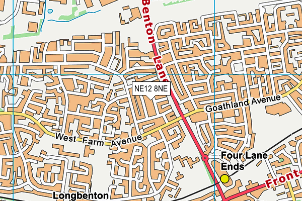 NE12 8NE map - OS VectorMap District (Ordnance Survey)