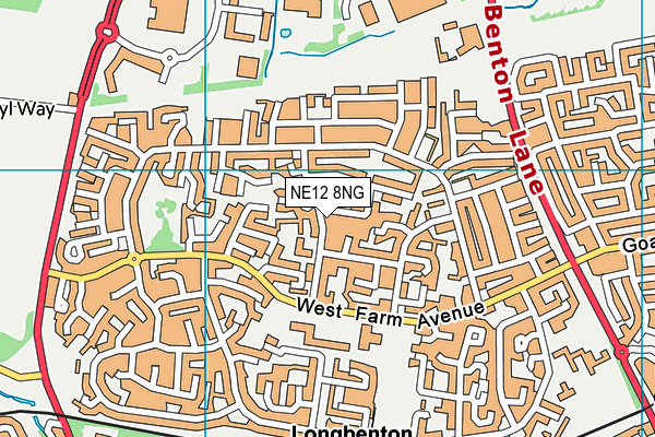NE12 8NG map - OS VectorMap District (Ordnance Survey)