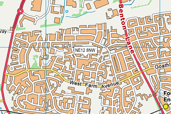 NE12 8NW map - OS VectorMap District (Ordnance Survey)