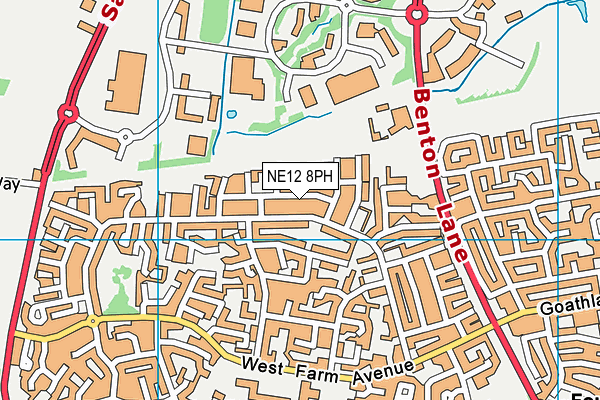 NE12 8PH map - OS VectorMap District (Ordnance Survey)