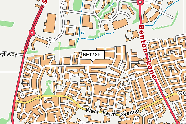 NE12 8PL map - OS VectorMap District (Ordnance Survey)