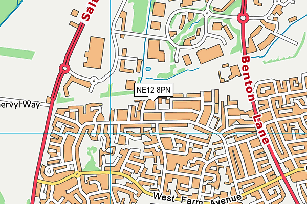 NE12 8PN map - OS VectorMap District (Ordnance Survey)