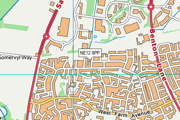 NE12 8PP map - OS VectorMap District (Ordnance Survey)