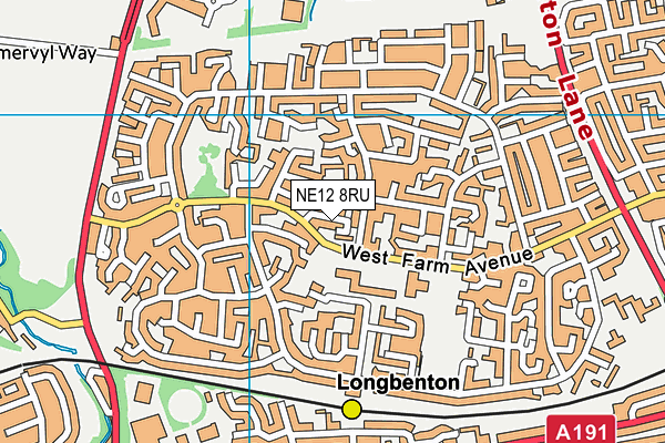 NE12 8RU map - OS VectorMap District (Ordnance Survey)