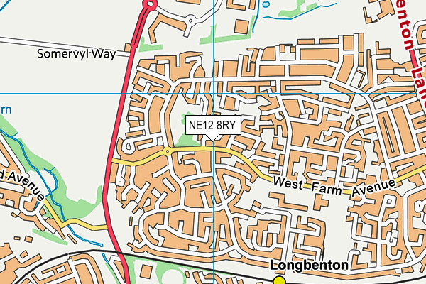 NE12 8RY map - OS VectorMap District (Ordnance Survey)