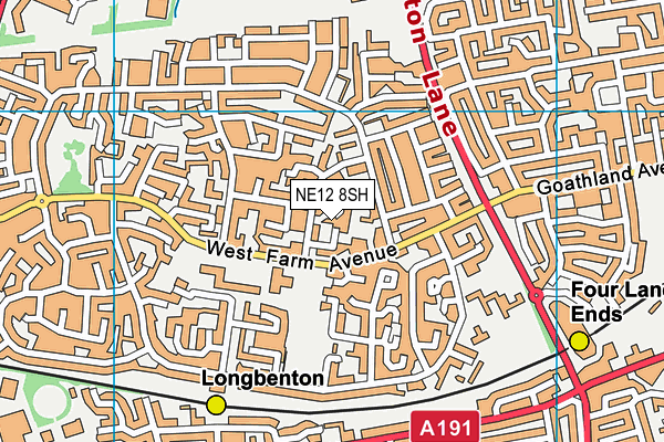 NE12 8SH map - OS VectorMap District (Ordnance Survey)