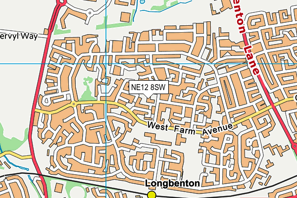NE12 8SW map - OS VectorMap District (Ordnance Survey)